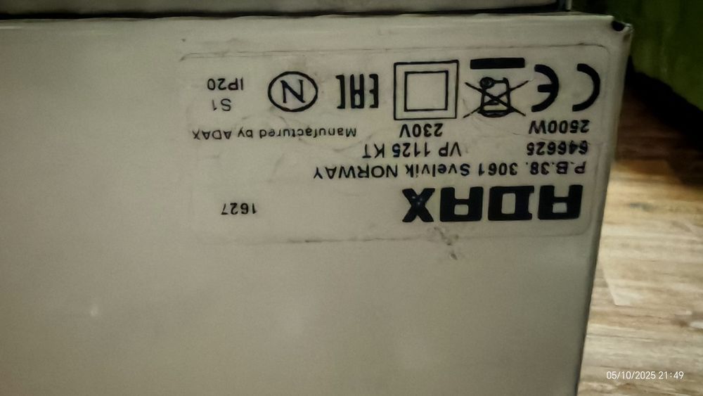 Adax VP 1125 KT 2500W