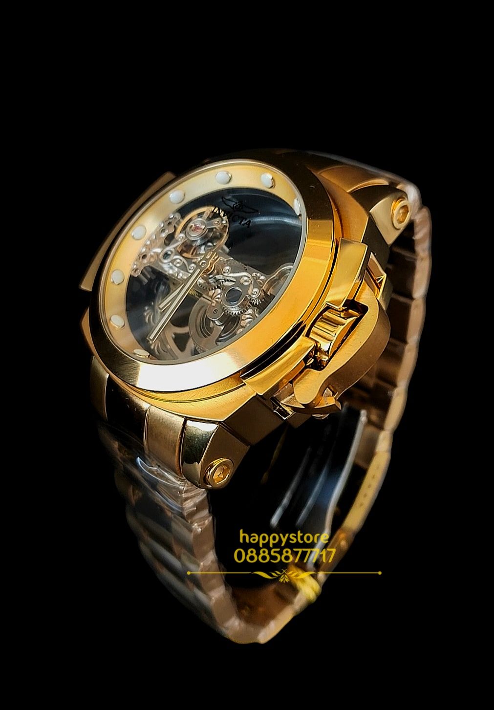 часовник INVICTA Coalition Forces Gold Skeleton Full metal automatic 5