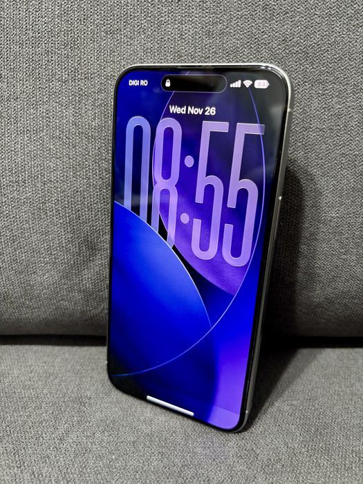 iPhone 15 Pro Max - 256 GB, White/Alb, stare impecabila