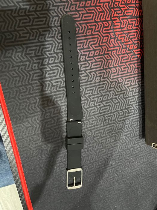 Черна каишка за часовник от нано силикон - 20мм