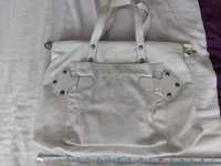 Чанта Massimo Dutti от естествена кожа, бяла
