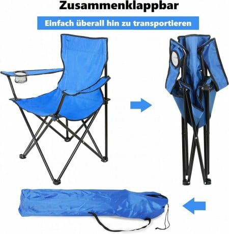Scaun de camping pliabil cu suport de bautura, otel aliat/textil