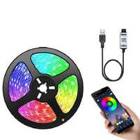 Banda led rgb 5050 usb, control aplicatie bluetooth, lungime 1m