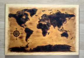 Ръчно гравирана карта на света