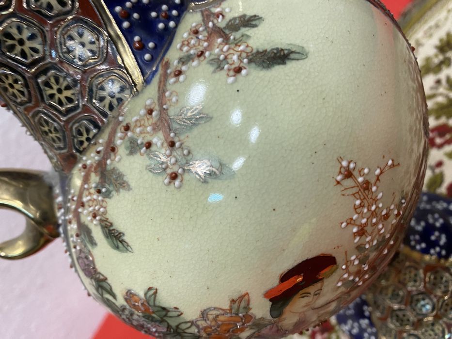 Винтидж колекционерски японски вази Сатсума ръчна украса 1960те