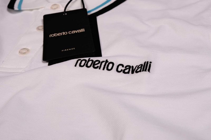 ПРОМО Roberto Cavalli-M и XL размер-оригинална бяла поло тениска
