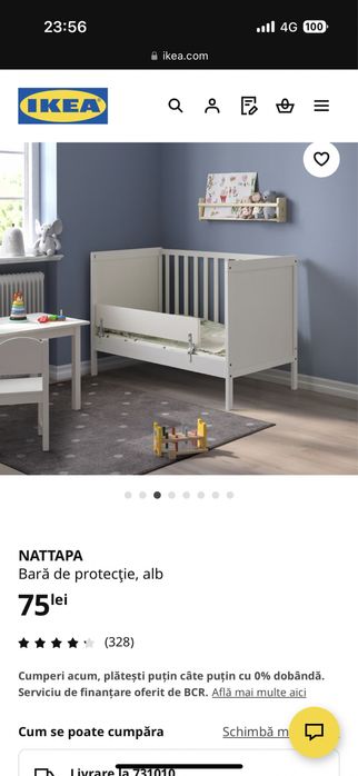Vand patut Sundvik ikea + saltea+ bara Nattapa+ aparatori patut