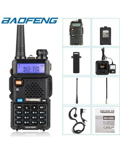 Двубандова,професионална радиостанция Baofeng UV-5R 8W Пълен комплект