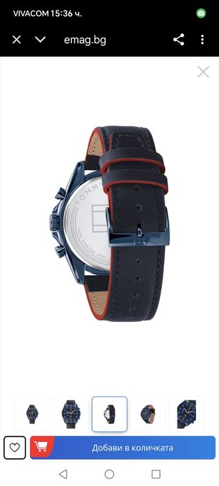 Tommy Hilfiger часовник
Кварцов часовник с кожена каишка, Черен / Тъмн