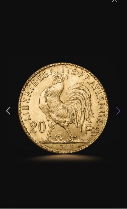 Златна монета 20 франка Мариана