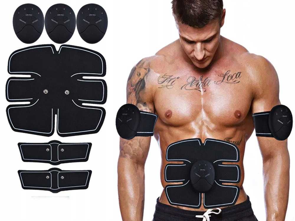 Aparat electrostimulator EMS 3-in-1 pentru abdomen brate si coapse