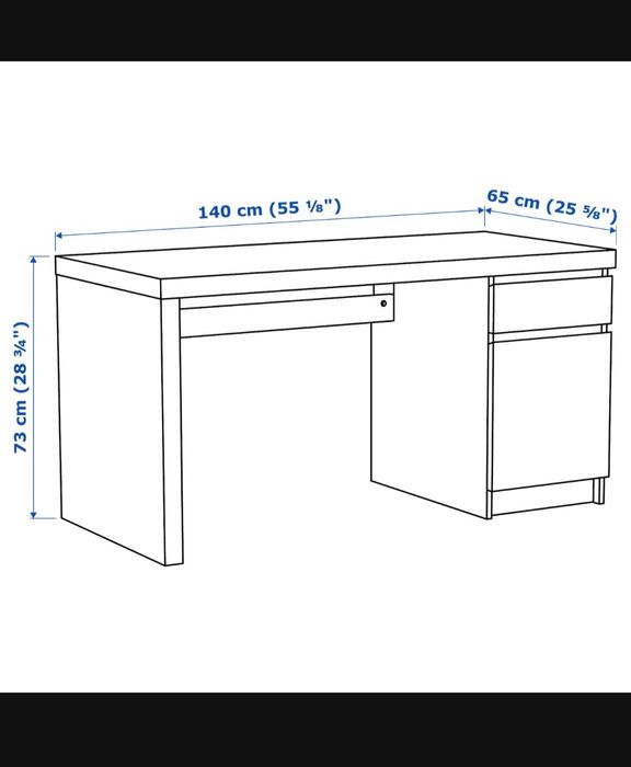 Birou Ikea Malm, alb