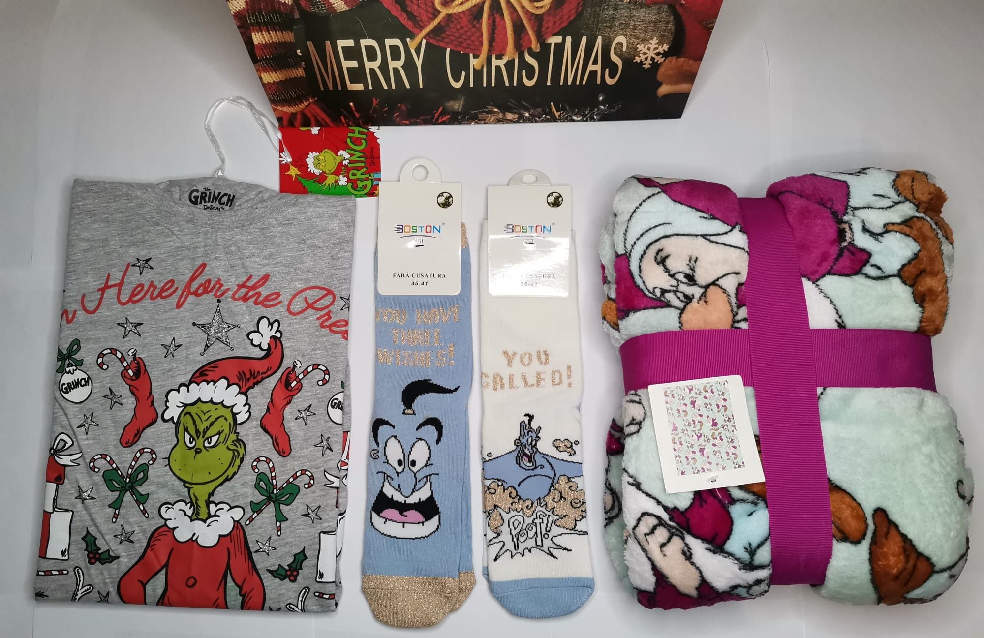 Set Grinch Morocănosul Genie Aladdin Secret Santa cadou Crăciun Disney