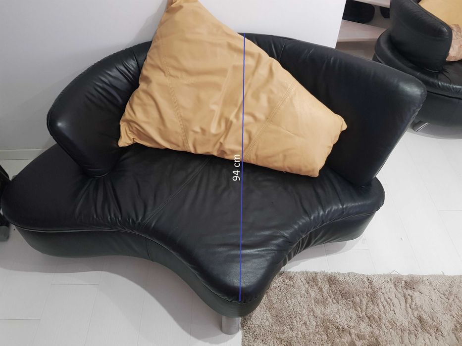 Fotoliu cu perna, piele naturala