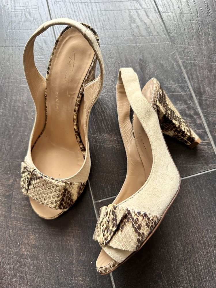 Сандали обувки Vicini Tapeet Италия Tory Burch кожа от питон