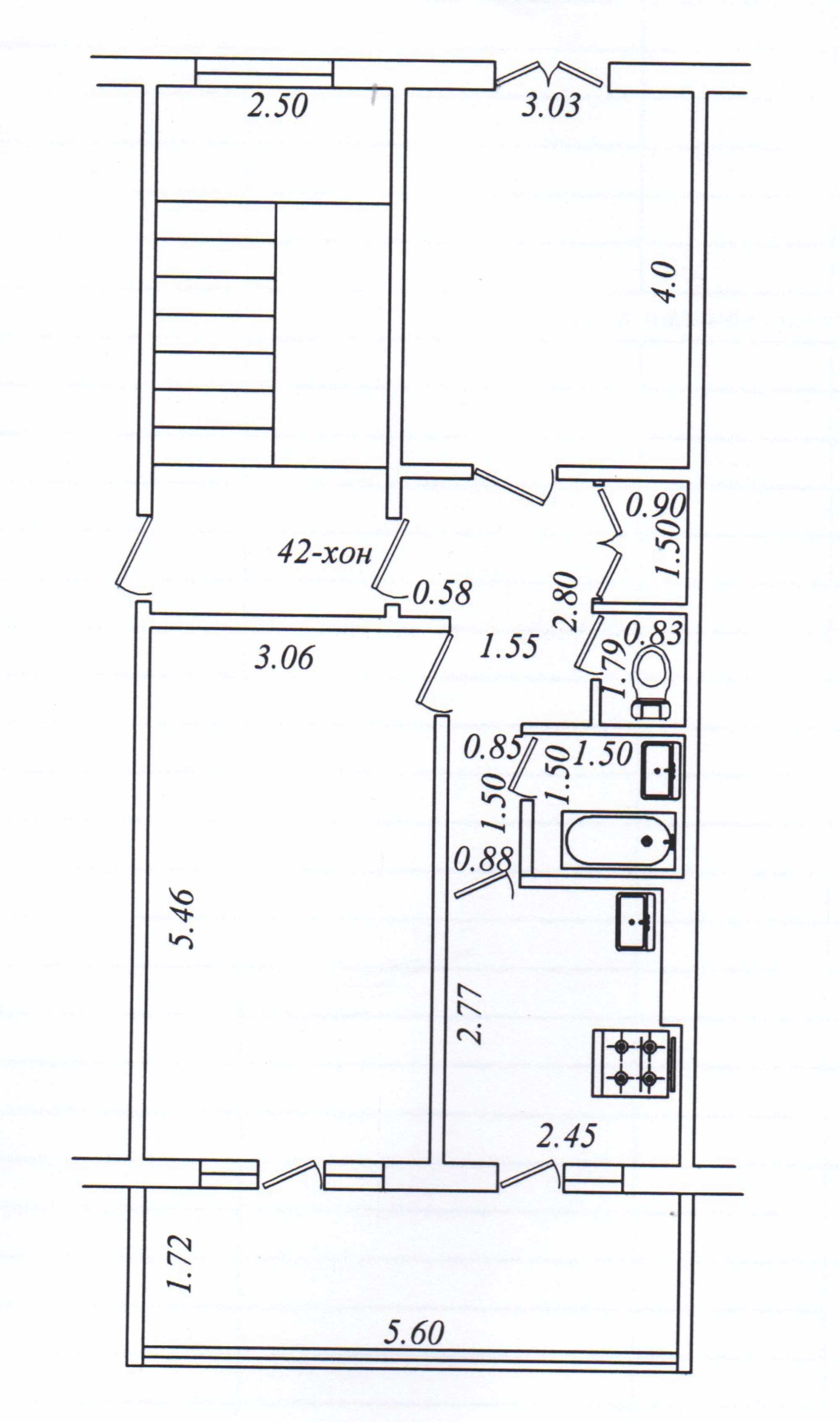 Продается 2/2/4 квартира в Чирчике
