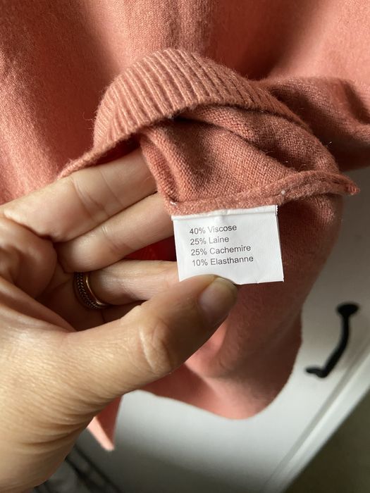 Maletă piersică cu lână și cașmir, M-XL