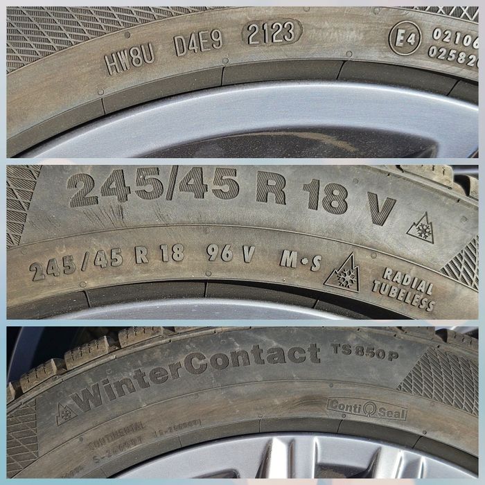 Jante VW Arteon Passat B8 echip iarnă R line 245 45 18 Conti DOT2023