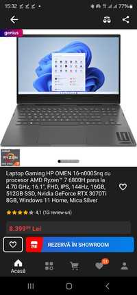 Laptop Gaming HP Omen AMD Ryzen 7 6800H 4.7GHz, 16.1" 16GB, SSD 512GB