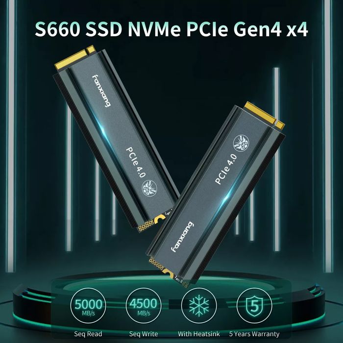 Ssd nvme pci 4. 0 de 1TB cu racire ideal pc gaming sau PS5