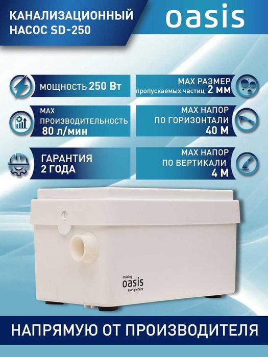 Насос канализационный SD-250 Oasis