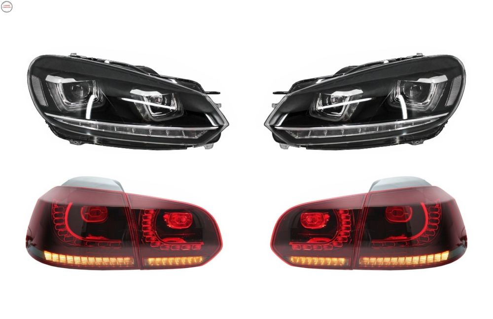 RHD Faruri LED cu Stopuri Full LED Semnal Dinamic VW Golf 6 VI (2008-2013) R20 U D- livrare gratuita