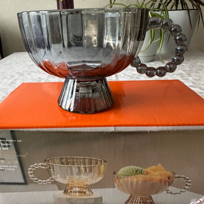 Набор креманки с ручкой бусинки