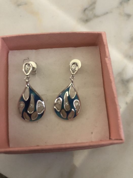 Рисувани сребърни обеци