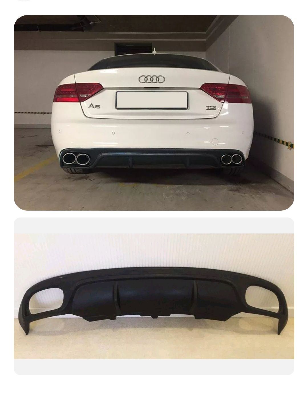 Difuzor bara spate Audi A5 Coupe Cabrio pt bara spate Sline 2007- 2011