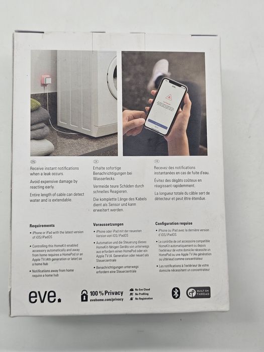 Eve Water Guard (Apple Home) - Detector inteligent de apă, cablu senzo