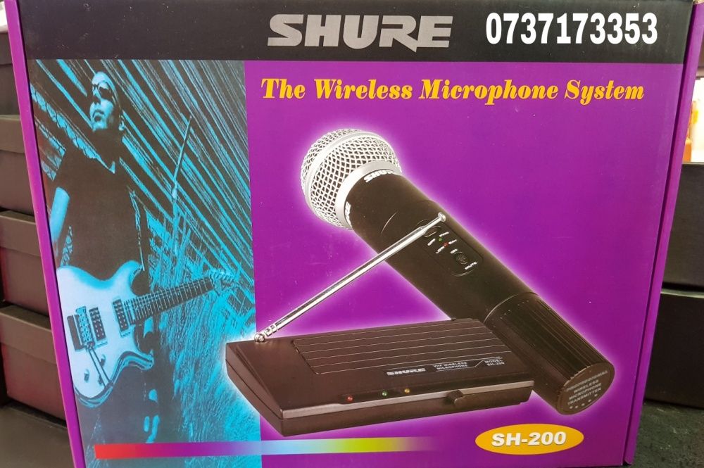 Microfon Shure SH-200 VHF wireless cu receiver NOU DJ karaoke