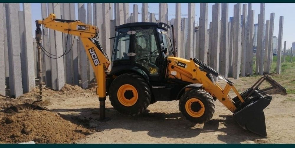 Ямобур, услуги ямобура, экскаватор-погрузчик,  гидромолот