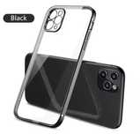 Husa Luxury Spate Clear Margine Colorata Iphone 12 13 14 MINI PRO MAX