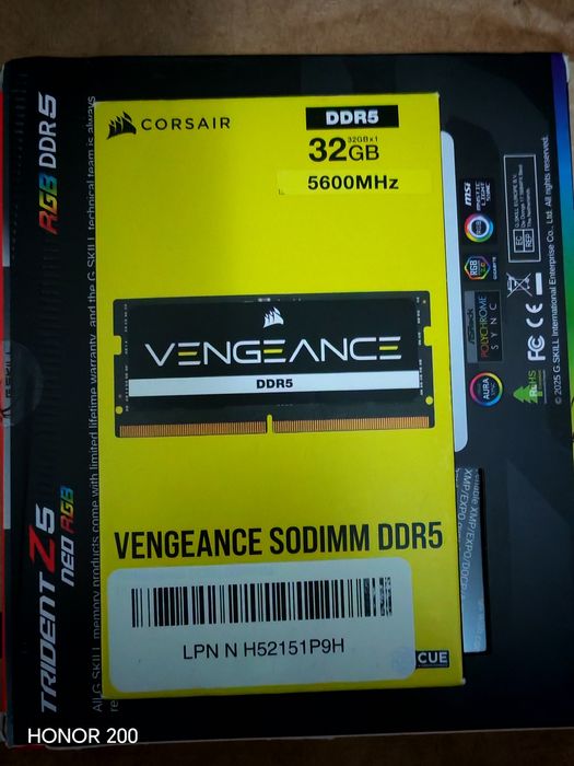 Corsair Vengeance DDR5 32gb 5600mhz sodimm