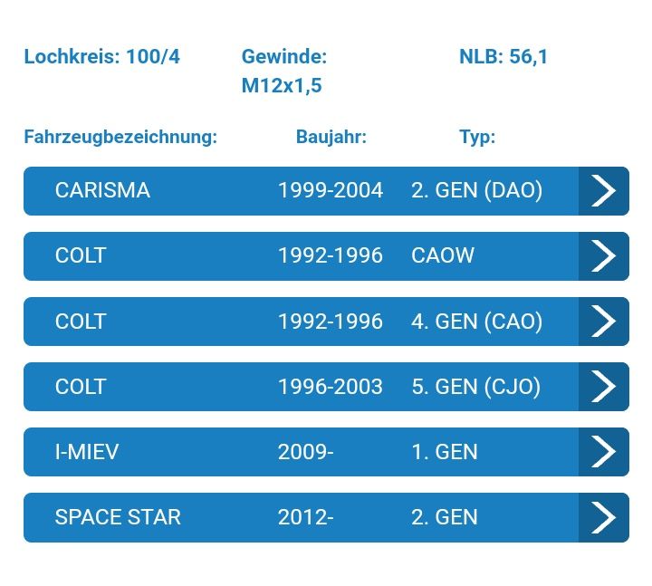 Jante NOI Mitsubishi Colt Carisma Galant 4 x 114.3 R15 4x 100 R15