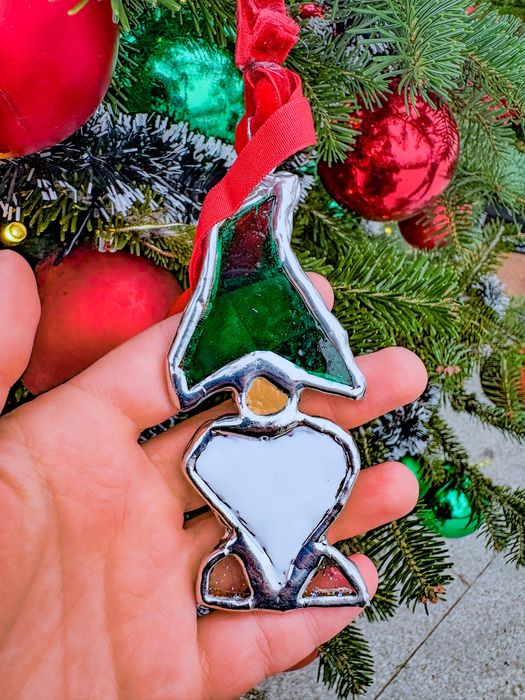 Ръчно изработени от стъкло и калай , коледни играчки за елха