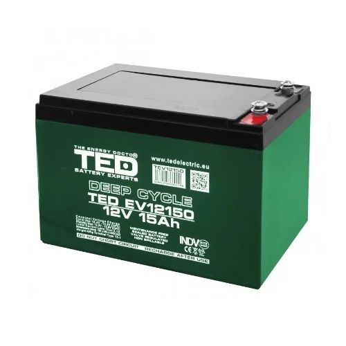 Acumulator pentru Scutere Electrice, TED 12V 15A, Deep Cycle, 151 x 98
