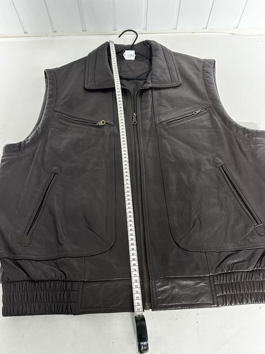 Vesta moto de piele maro Prince XXL