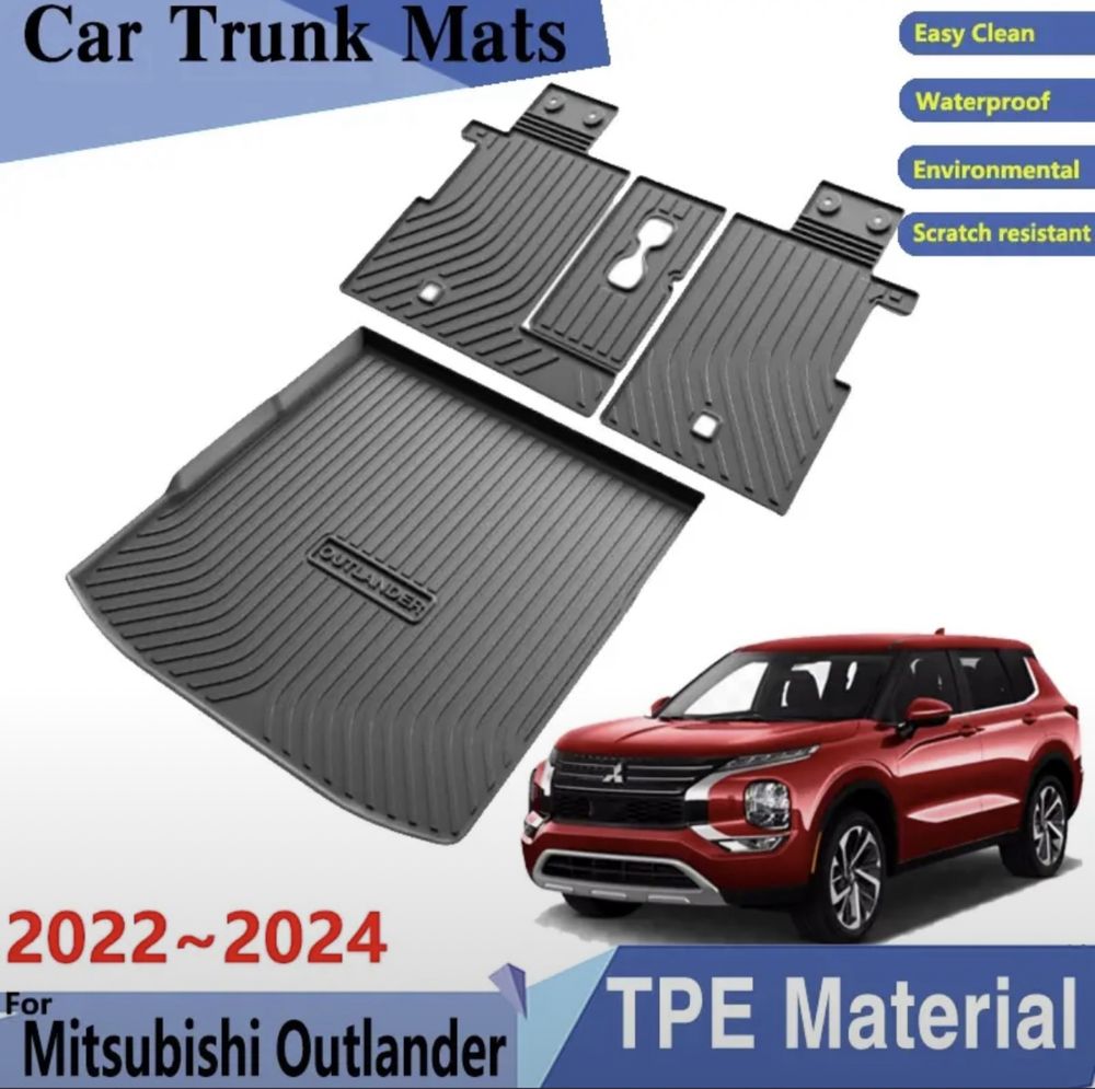 Mitsubishi Outlander 2022, 2023, 2024, коврик для багажника