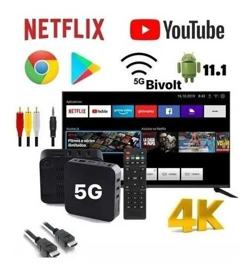 Нов MX9 TV box четириядрени 4K Android 8GB 128GB / Android TV 11, 9 5G