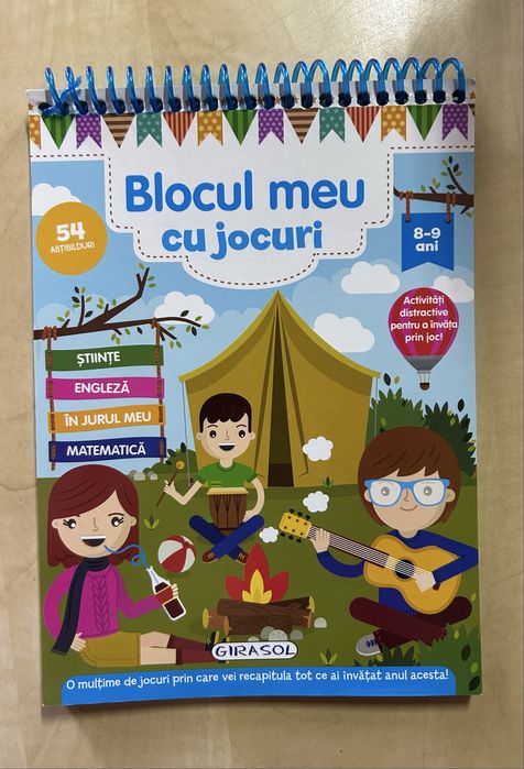 Caiet cu jocuri română și engleză, 8-9 ani