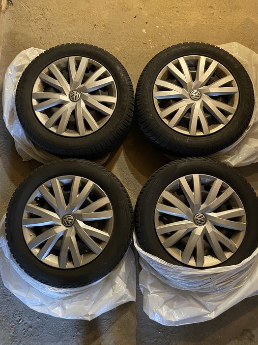 Vand 3 cauciucuri M+S + 4 Jante/Capace 205 55 R16