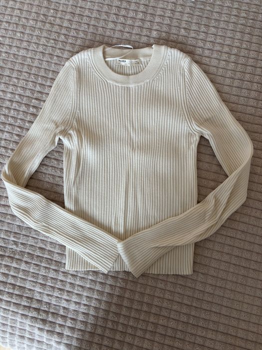 бяла блуза Bershka