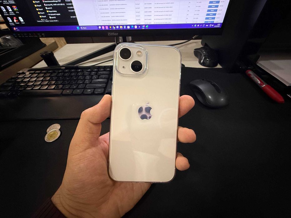 Iphone 13 tiniq holatda 2ta imei utgan karobka dakument