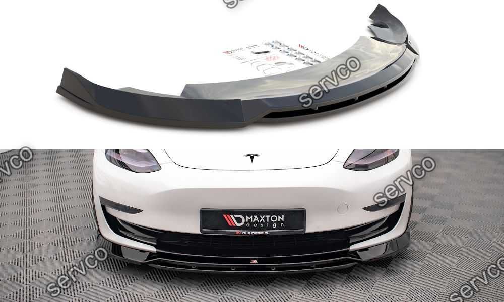 Prelungire splitter bara fata Tesla Model 3 2017- v3 - Maxton Design