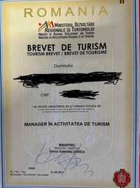 brevet de  turism / manager in activitatea de turism