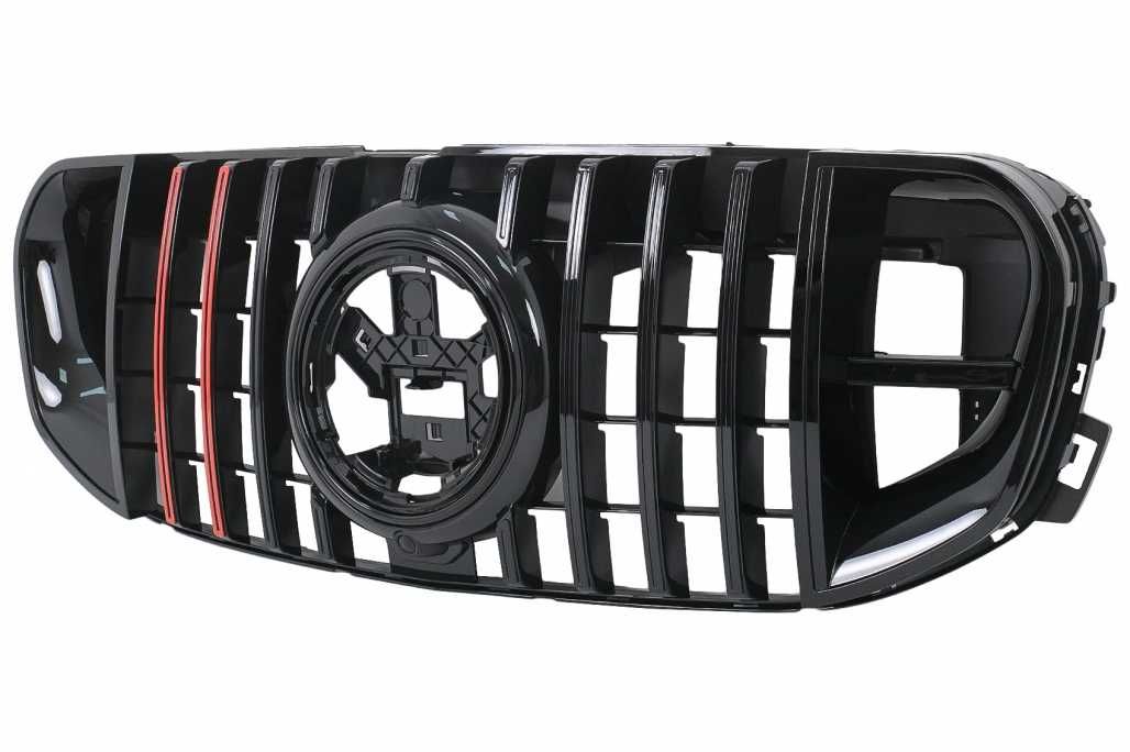 Grila Mercedes GLS SUV X167 (2019-2023) GTR Look Negru cu Dungi Rosii