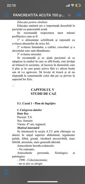 Îngrijirea pacientului cu pancreatită acută