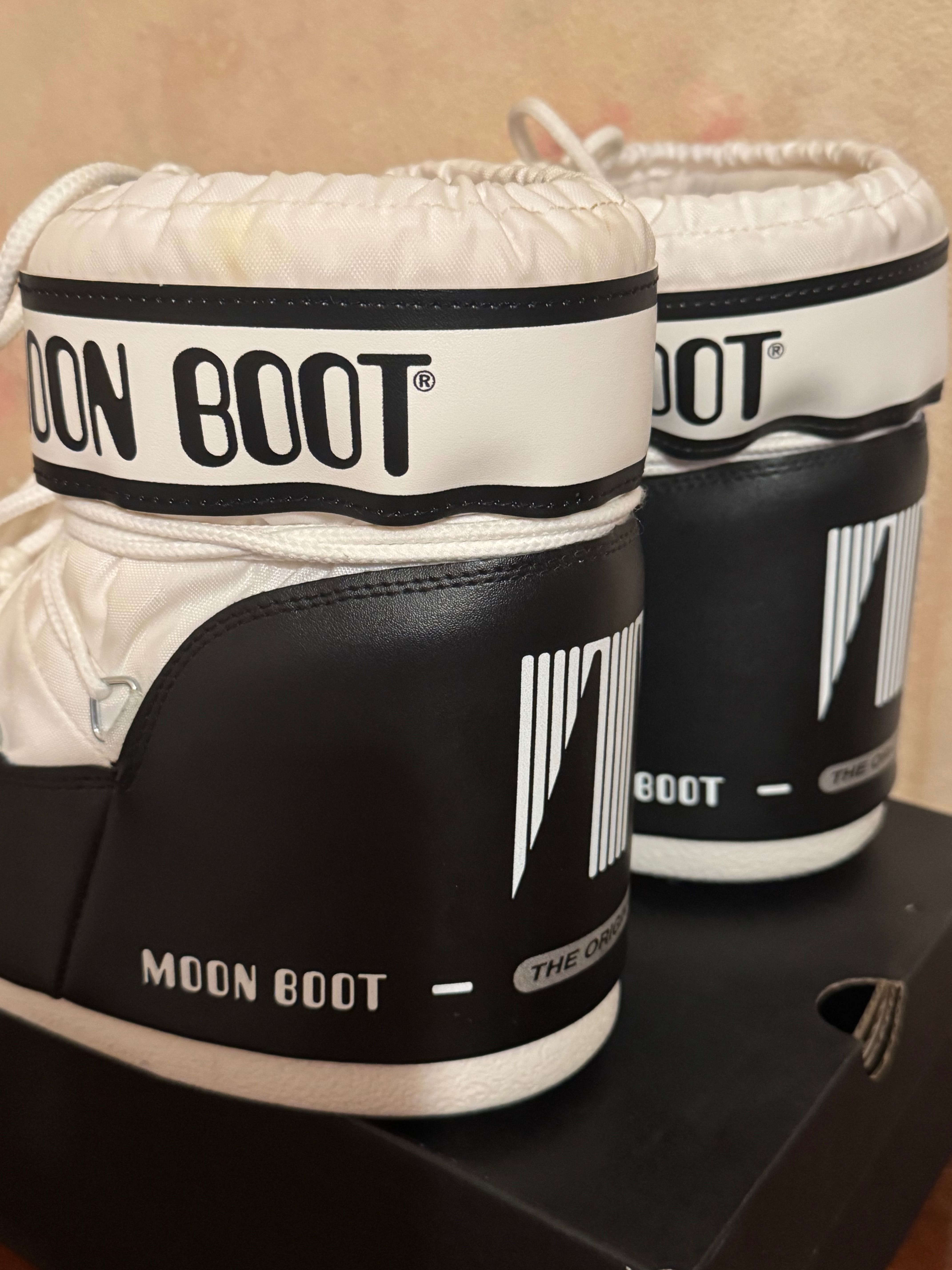 Moon boot апрески/ LOW NYLON черно/бяло, размера отговаря на 39/41