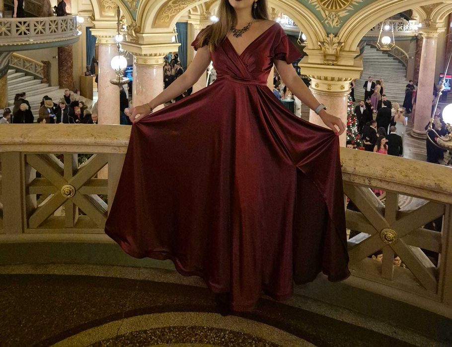 Rochie de ocazie lunga burgundy